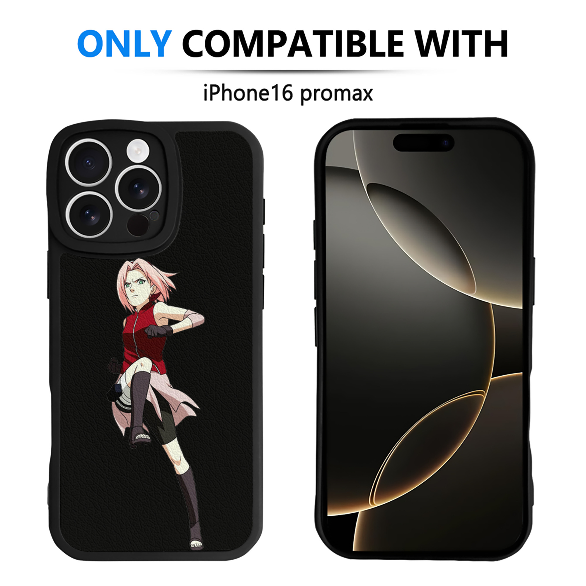 （画像用） NARUTO -ナルト- 春野サクラ Haruno Sakura 【iPhone 16シリーズ対応】シリコンスマホケース（レザー調） 材質：シリコン